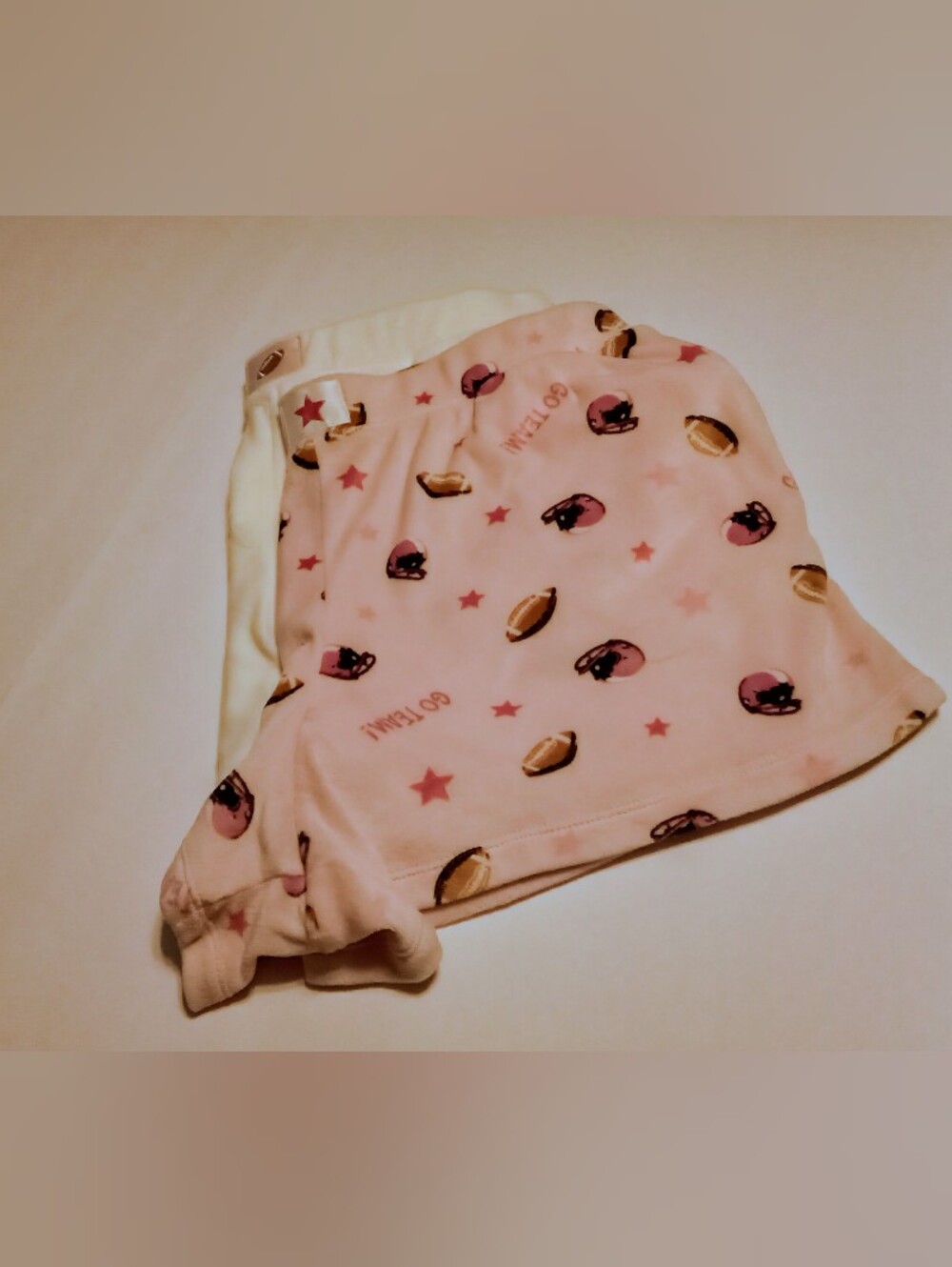 Celebrate It Pink Football & Helmet Print Pajama Shorts